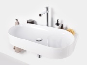 Ravak Umyvadlo Yard 80, s otvorem pro baterii, bez přepadu, černá matná