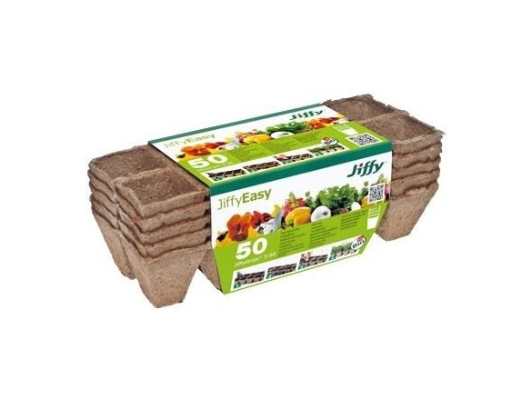 Jiffy Rašelinový kontejner Jiffystrips® 5-50, 4,5x4,5 cm - plato 10ks, 5 plat v balení