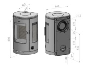 Falra szerelhető kandalló kályha Morsø 7470 4,3 kW