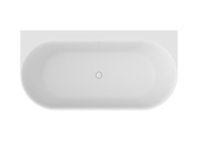 Ravak Vana Freedom Wall Tec 170x87, volně stojící, bílá matná/bílá, krytka odtoku bílá/černá/chrom