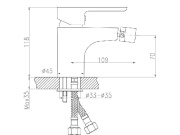 Novaservis Bidetová baterie Titania Smart, chrom, stojánková, s výpustí,  98011,0