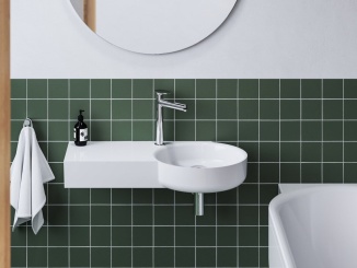 Koupelna a WC –  Ravak Umývadlo ARC 83/43 L, s otvorom pre batériu, bez prepadu