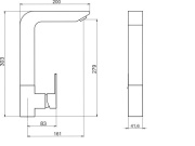 Novaservis Dřezová baterie Nobless Edge, chrom, stojánková,  36714,0