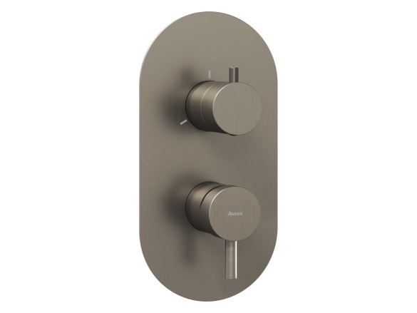 Ravak ES 068.20BLM.O3.RB07F Podomietková batéria 3-cestná pre R-box, čierna matná