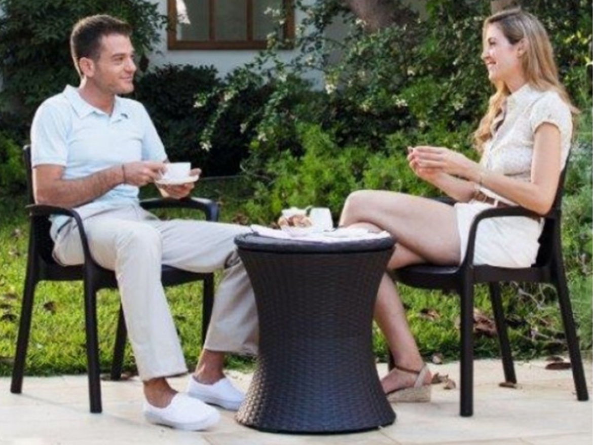 Zahradní stůl grafitový Keter Stůl Cool Bar Rattan