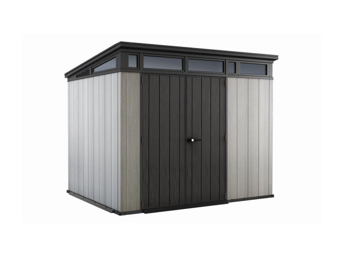 Plastový záhradný domček Keter Zahradní domek  Artisan 9x7 grafitový/šedý, s podlahou