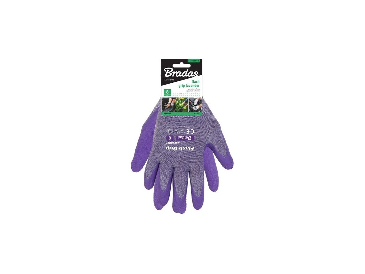 Bradas Ochranné rukavice Bradas FLASH GRIP LAVENDER, latex, vel. 6