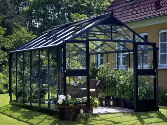 Klasické skleníky zo skla Juliana –  Juliana Premium 4,4 m x 3,0 m, antracit, kalené sklo 3 mm