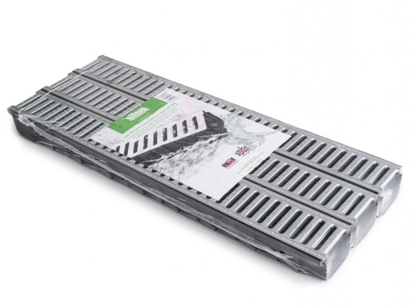 Plastový žlab s pozinkovanou mříží Gutta A15 set