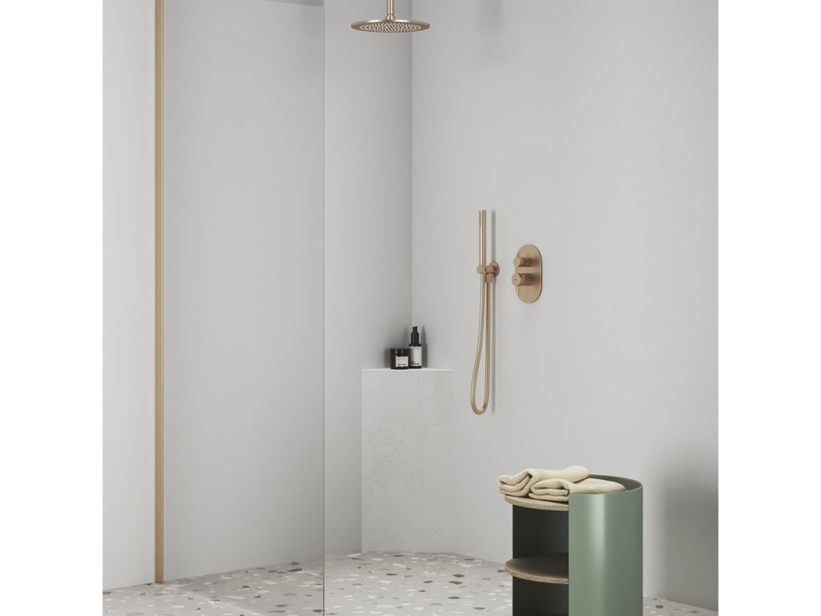 Ravak 706.60GLB Podomítkový vývod s držákem, Gold Brushed