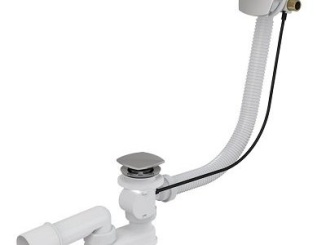 Alcadrain –  Alcadrain Vanový sifon A564CRM2, odpad 40/50 mm, s ovládáním, s napouštěním přepadem,  A564CRM2