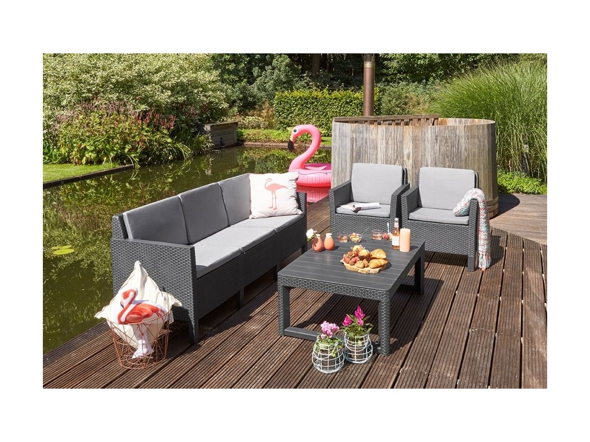 Keter Zahradní stůl Keter Lyon - 116 x 71 x 40 – 65 cm - cappuccino