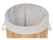 G21 Koš na prádlo  55 l, bambusový kulatý s bílým košem