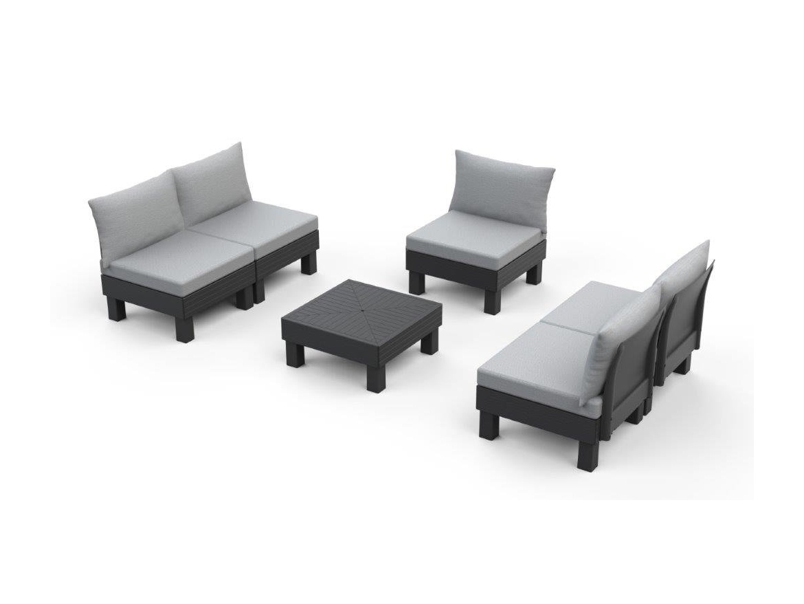 Keter Zahradní nábytek  Elements 5místný modulární set grafitový