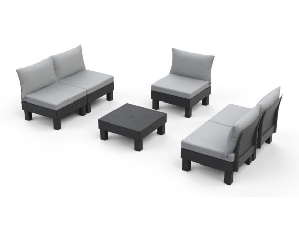 Keter Zahradní nábytek  Elements 5místný modulární set grafitový