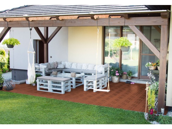 G21 WPC dlaždice  Palmyra, Třešeň, balení 1 m2