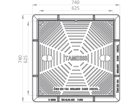 Hranatý poklop Heckl Tamesis