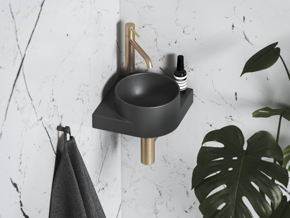 Ravak Umývadlo Yard 28 C, s otvorom pre batériu, bez prepadu, Deepsea Blue