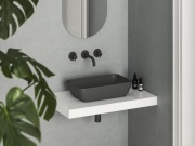 Ravak Umyvadlo Uni Slim R 50, bez otvoru pro baterii, bez přepadu, antracit