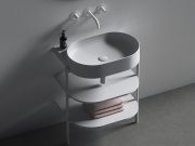 Ravak Umyvadlová pileta pevná Flat, keramická, černá matná