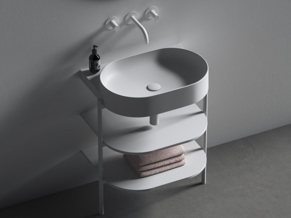 Ravak Umývadlová pileta pevná keramická Flat, biela matná