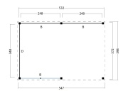 Wood satteldach Göteborg, typ 1 (schwarz gesprühte Wände)