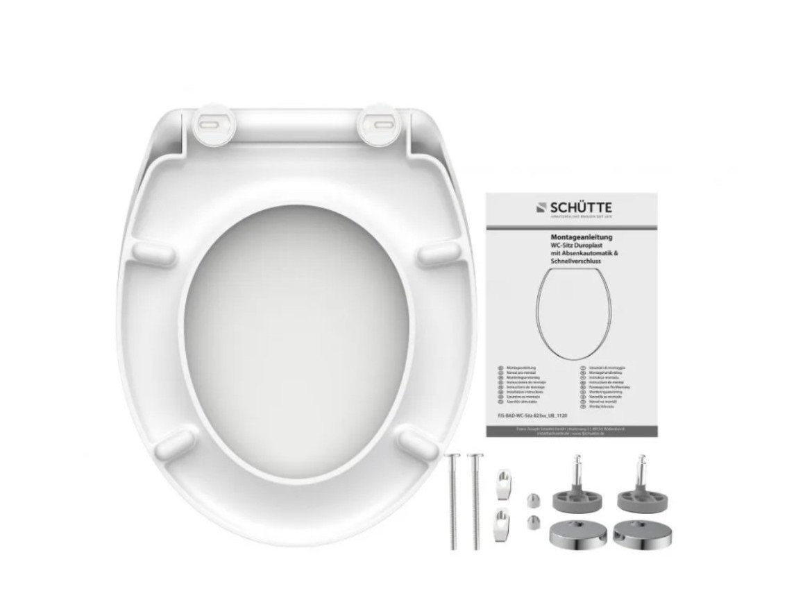 WC sedátka, záchodová prkna Schütte EASY CLIP bílé | Duroplast, Soft Close