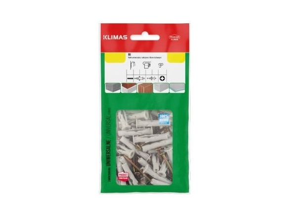 Hm. univ. tágító csavarral pz2/pz3 6x45 tasak Klimas Wkręt-met HMOŽDINKA UNIVERZÁLNÍ S VRUTEM SE ZÁPUSTNOU HLAVOU - SÁČEK