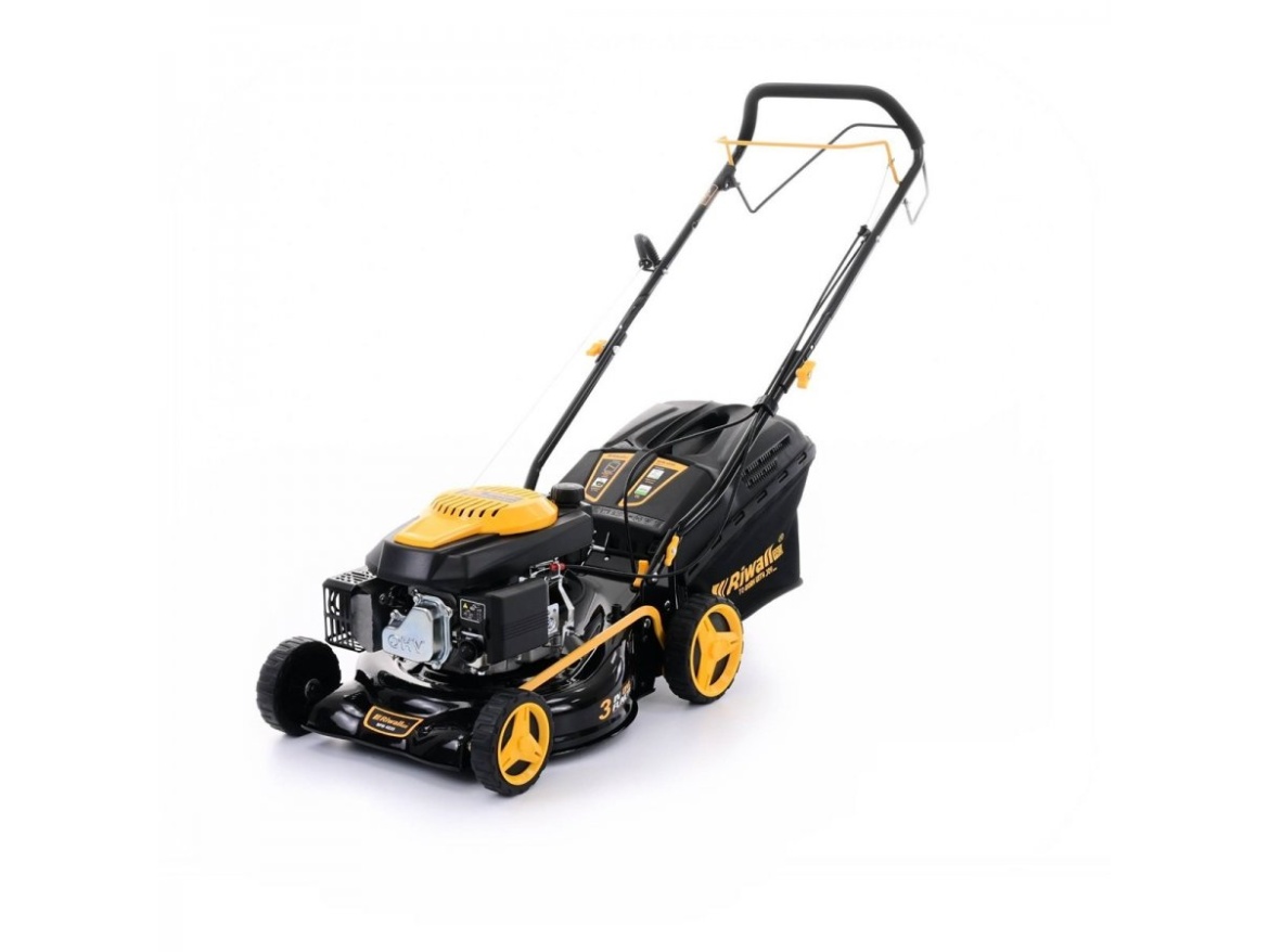 Multifunkční travní sekačka 3 v 1 s benzinovým motorem a pojezdem Riwall PRO RPM 4235