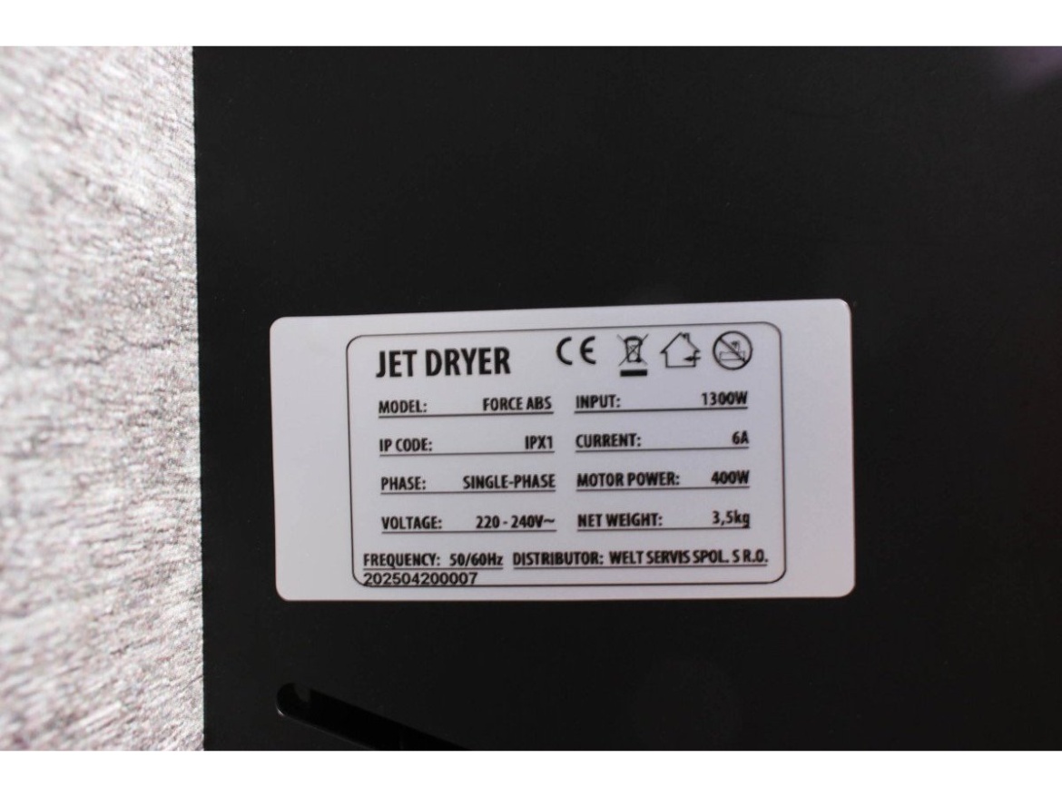 Sušiče rúk Jet Dryer FORCE