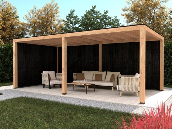 Tuindeco Flachdach Stavanger type XL, zusammensetzung 2, schwarz gesprüht