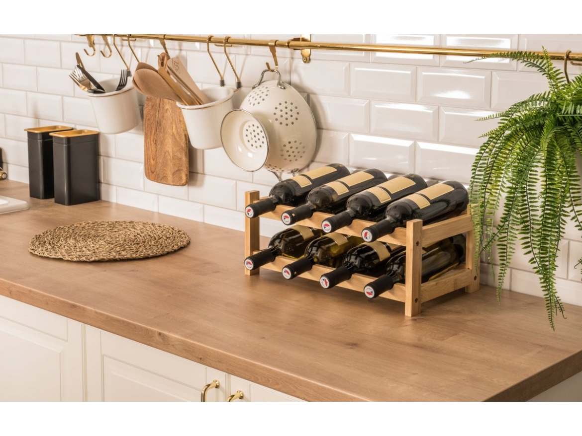 G21 Stojan na víno  na 8 lahví, bambusový