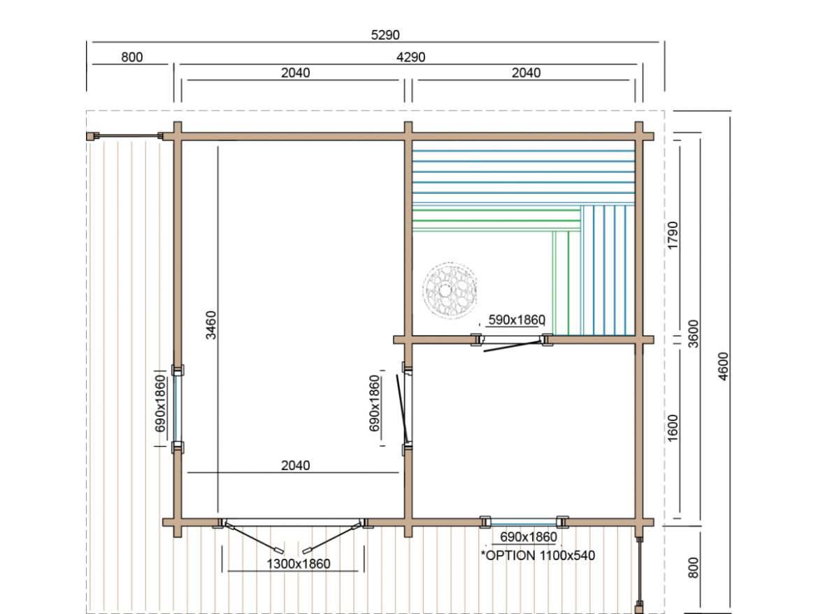 Sauna Tuindeco Puolanka 70