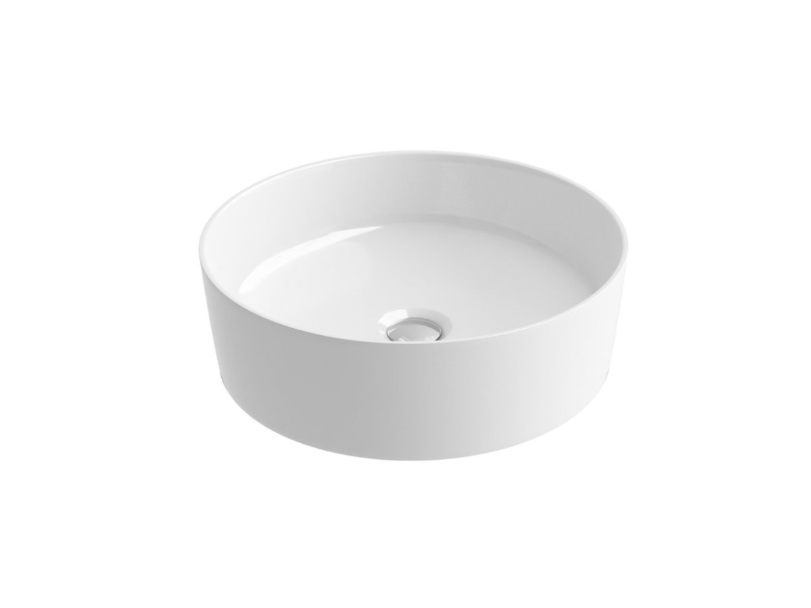 Ravak Umyvadlo Uni Slim 40, bez otvoru pro baterii, bez přepadu, bílá matná