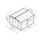 Plechový zahradní domek G21 GAH 884 - 277 x 319 cm, antracitový