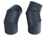 Koleno dymové s čistiacim otvorom Kovokraus 120mm stavitelné / 0 - 90° silnostěnné