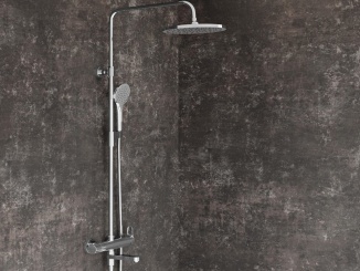 Sprchové sloupy –  Ravak DS 092.00CR Sprchový sloup netermostatický, posuvný, s výtokem a sprchovým setem, chrom