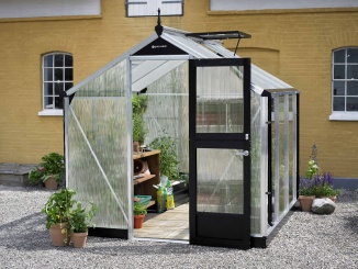 Hliníková konstrukce –  Juliana Compact 2,2 m x 2,2 m, alu / černá, polikarbonát 10 mm