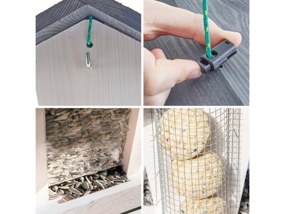 Scobax Dřevěné ptačí krmítko Bird Kitchen