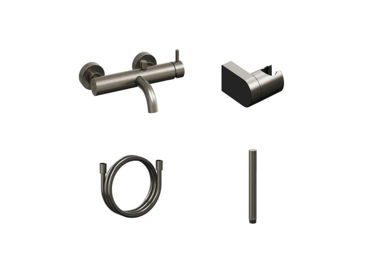 Ravak ES 022.10WV.+S Vanová nástěnná baterie se sprchovým setem, White Velvet