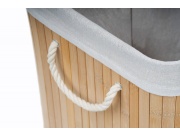 G21 Koš na prádlo  105 l s rozdělovačem, bambusový s bílým košem