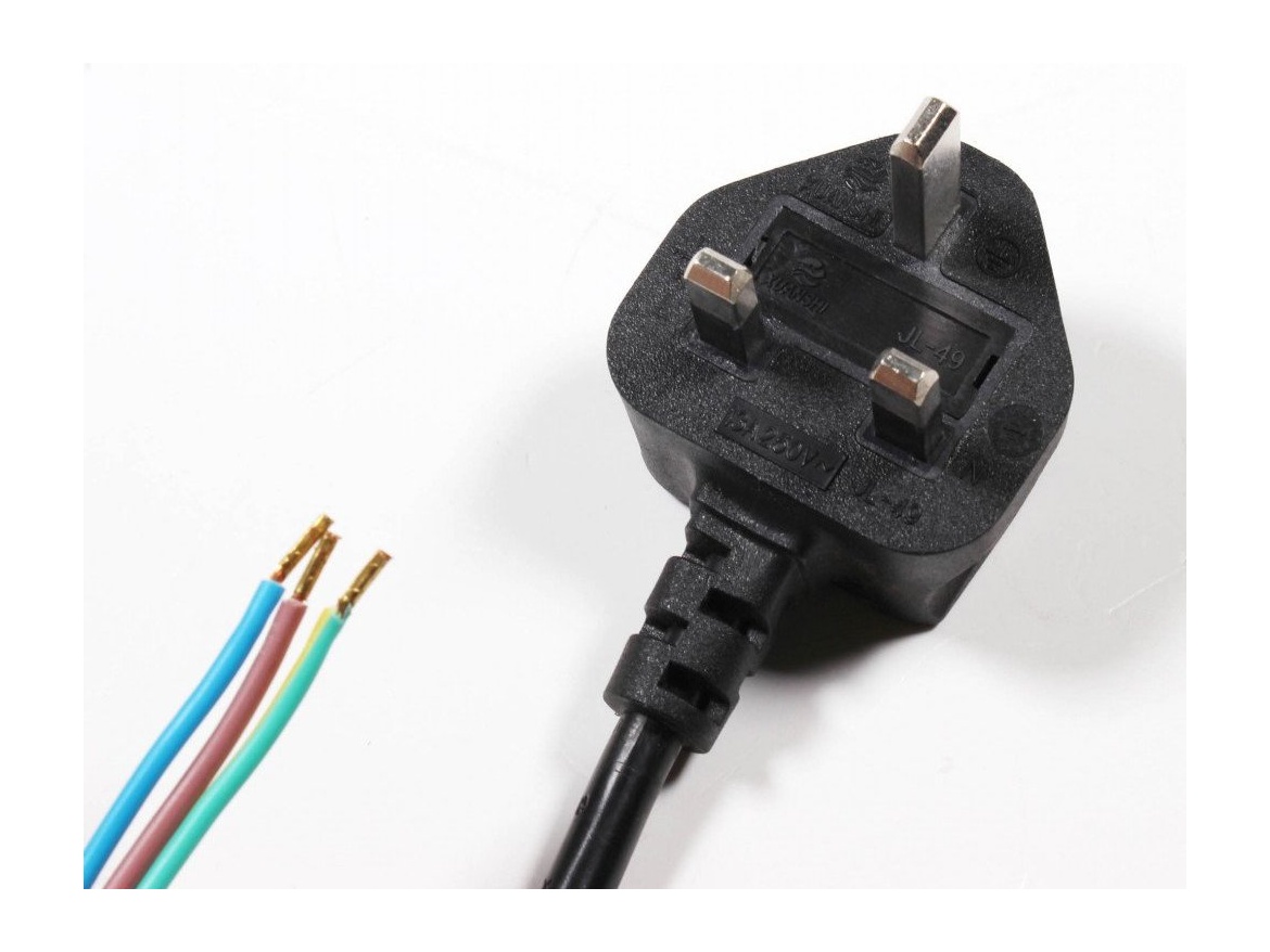 Příslušenství k vysoušečům Jet Dryer Napájecí kabel - UK vidlice BS1363 (Type G) / bez konektoru, pouze kabel 3x 1,25" -černý