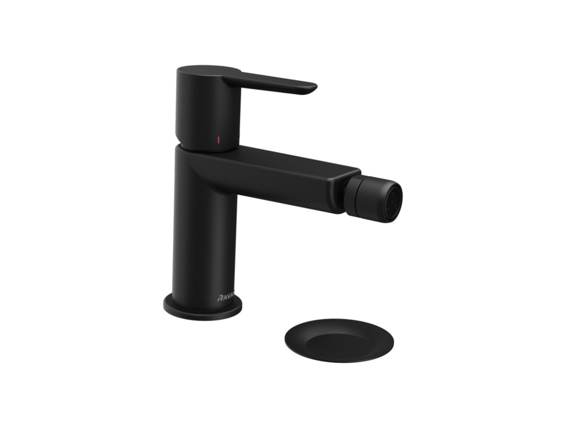 Ravak PU 055.20BLM Bidetová stojánková baterie 151 mm s výpustí ClickClack, černá matná