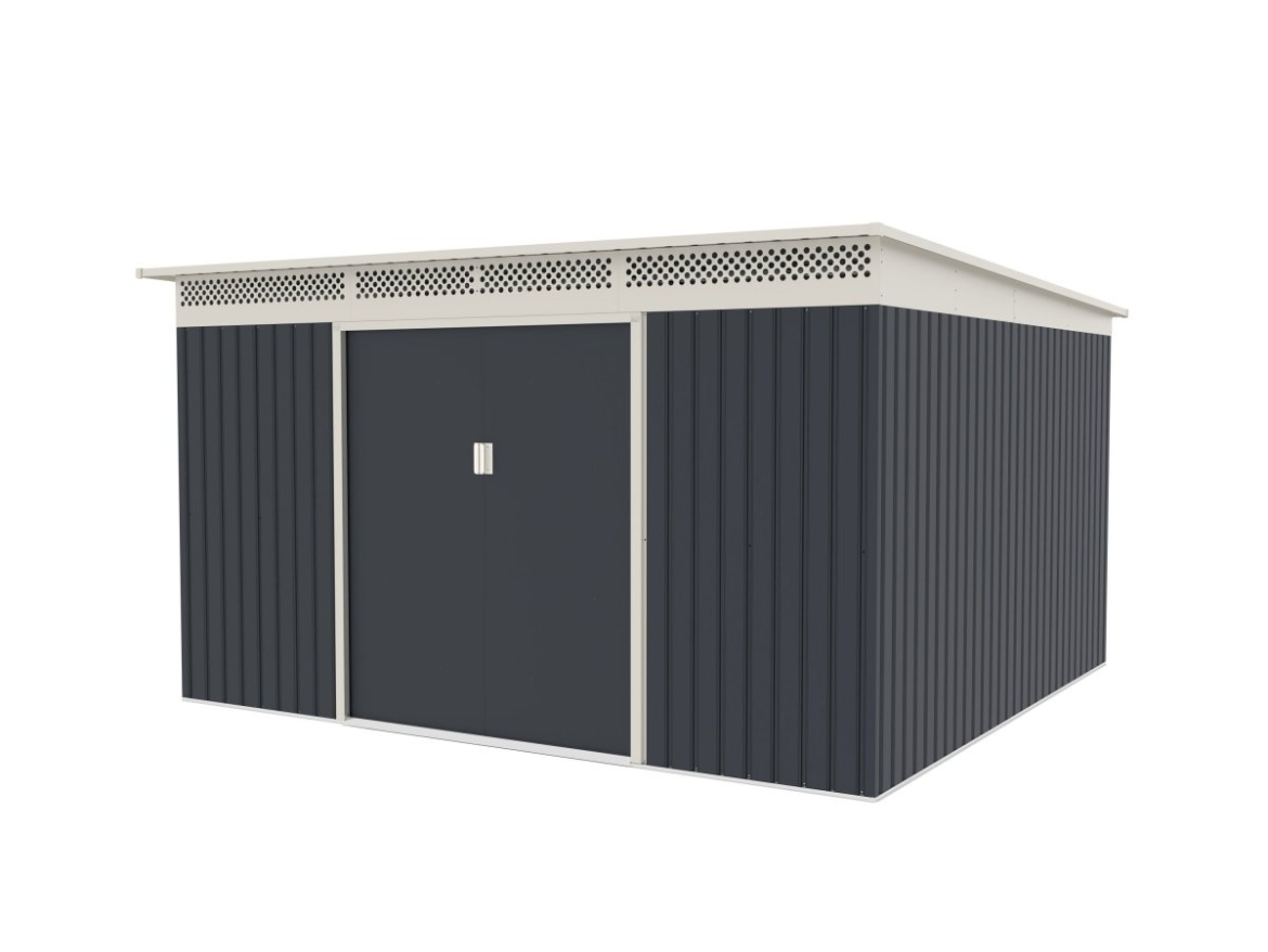 Plechový zahradní domek G21 GRAH 1132 - 340 x 333 cm, antracitový