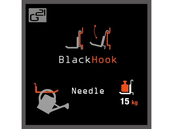 G21 Závěsný systém  BlackHook needle 3,8 x 10 x 18 cm