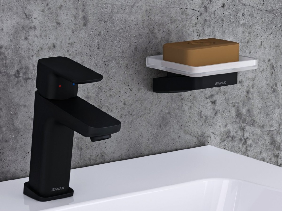 Ravak TD F 012.20BLM Umývadlová batéria 144 mm bez odtokovej armatúry, čierna matná