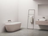 Ravak Vana Freedom O Tec 170x77 volně stojící, Alabaster Pink/bílá, krytka odtoku bílá/černá/chrom