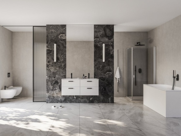 Ravak CR II 014.21BL Umyvadlová stojánková baterie BeCool 175 mm bez výpusti, černá