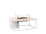 COSI Stůl s plynovým ohništěm - typ Cosiloft 120 bílý / kamenná deska