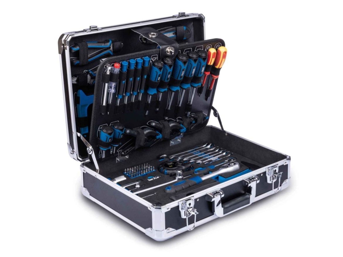 Hliníkový kufr s nářadím, 141 dílů Scheppach TB 200